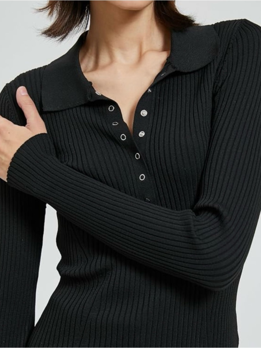 ❤️ ZARA Black Ribbed Knit TOP